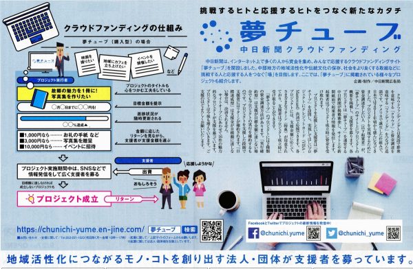 夢チューブ　中日新聞クラウドファンディング