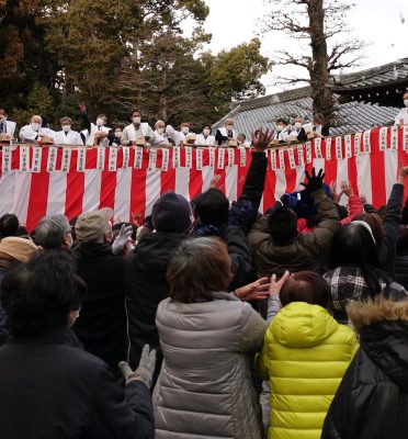 新型コロナ退散！！　岐阜・長良天神で豆まき