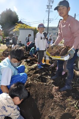 公園で秋の防災と収穫祭